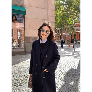 毛呢外套 气质双面呢羊毛大衣女高级感中长款 pusumede 巴黎即兴