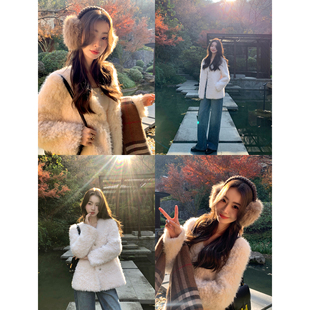 pusumede 绒冬格调 气质减龄环保皮草外套女宽松保暖软糯毛绒大衣