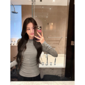 百搭公式 显瘦打底衫 气质小船领长袖 女修身 上衣 针织衫 pusumede