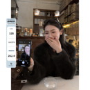 保暖加厚毛毛外套 pusumede 环保仿皮草女2025新款 毛茸茸短款 开衫