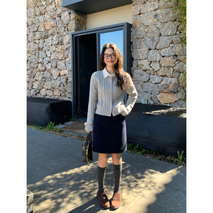 pusumede复古灯芯绒半身裙女秋冬新款 高腰百搭显瘦a字短裙包臀裙