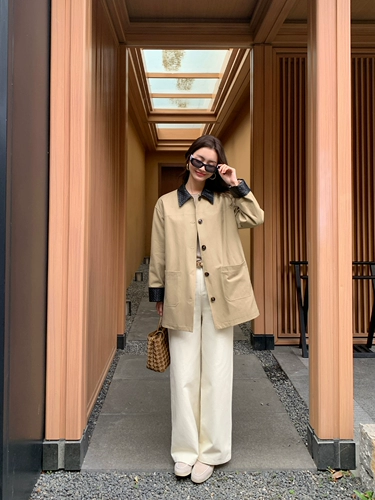 pusumede Ретро хлопковые штаны, свободный крой