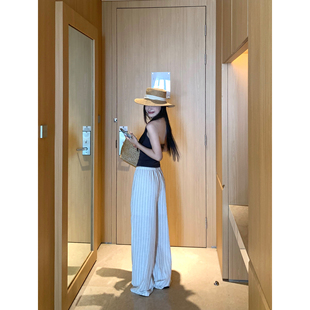 上衣 挂脖吊带背心女外穿性感辣妹露背针织无袖 pusumede 济州夏日