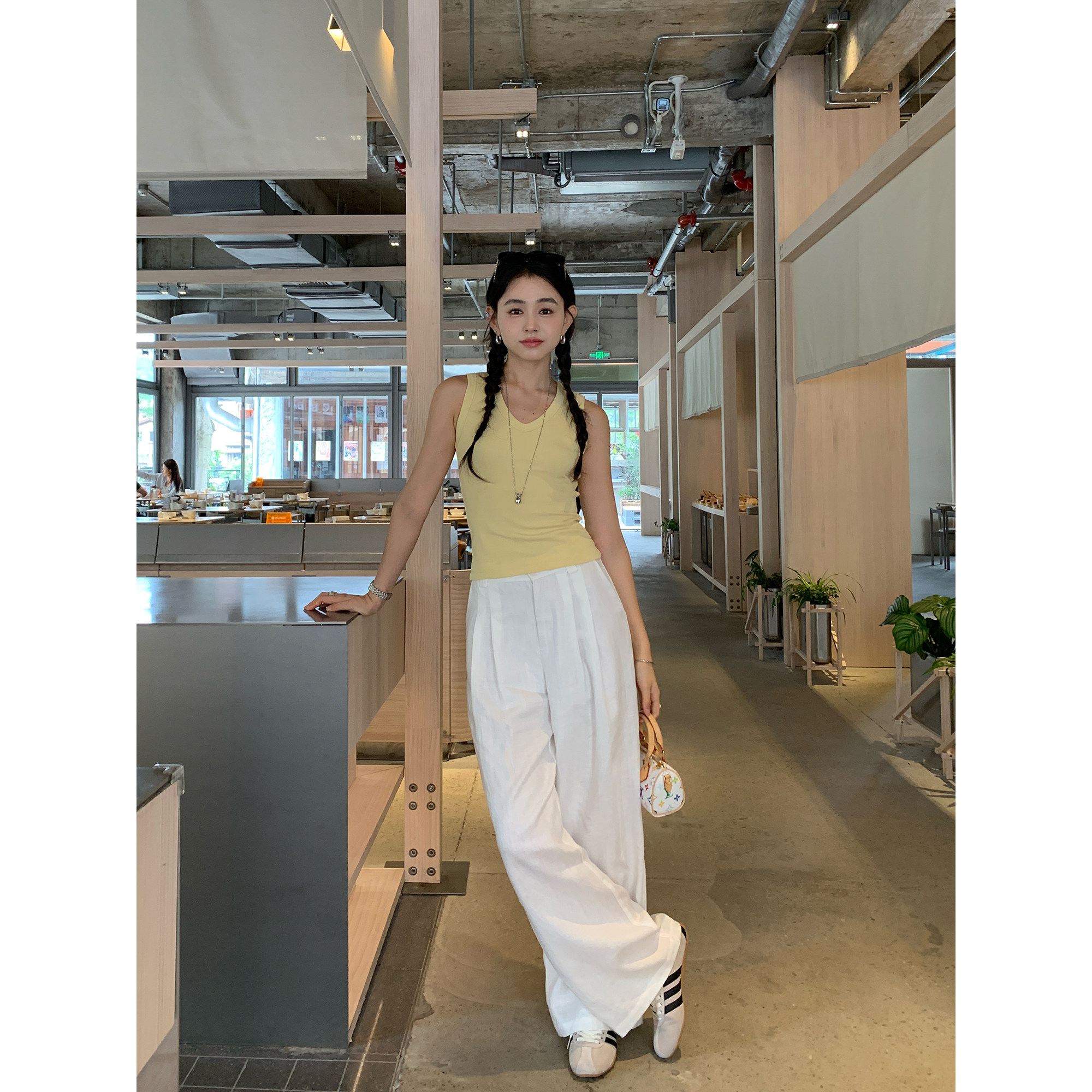 pusumede 淡人舒适区 阔腿休闲裤女高腰宽松直筒莱赛尔亚麻长裤,女装/女士精品,休闲裤,淘宝优惠券,粉丝福利购,淘宝优惠卷