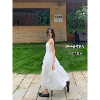 白茶少女系列|白色连衣裙女