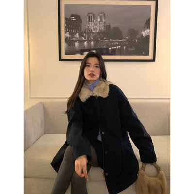 复古工装外套女秋冬新款夹克上衣