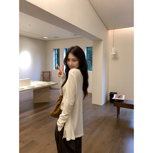 女慵懒通勤开衫 pusumede 针织衫 韩版 外套简约气质上衣 松弛look