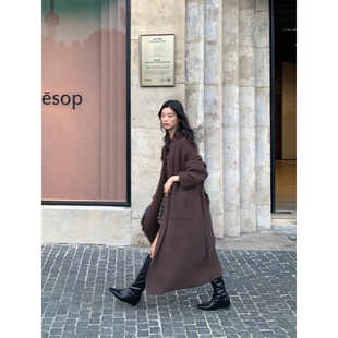 pusumede【现货6.5折】长款毛衣开衫外套女慵懒过膝外搭针织上衣