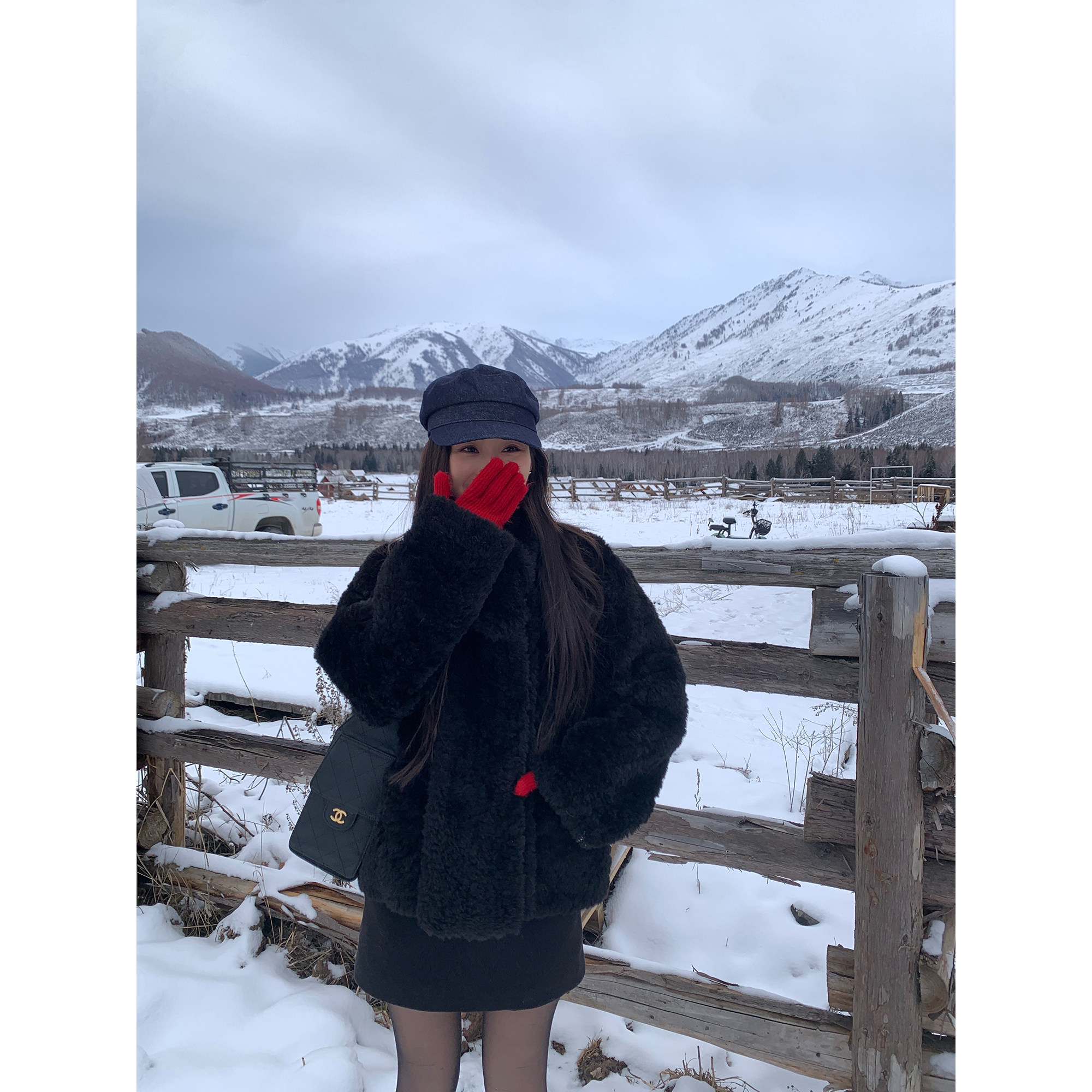 pusumede 配围巾~高级感仿羊羔毛短款皮草女宽松廓形保暖毛毛外套,女装/女士精品,皮草,淘宝优惠券,粉丝福利购,淘宝优惠卷