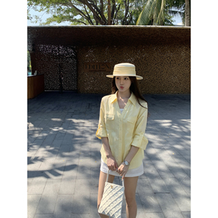 衬衫 莱赛尔亚麻长袖 女松弛感简约通勤V领衬衣 极简利落 pusumede