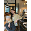 宽松上衣 复古翻领夹克外套女简约休闲拉链工装 pusumede 枫叶特调