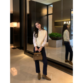 直筒九分裤 pusumede 牛仔裤 女休闲裤 现货6.5折 复古高腰修身