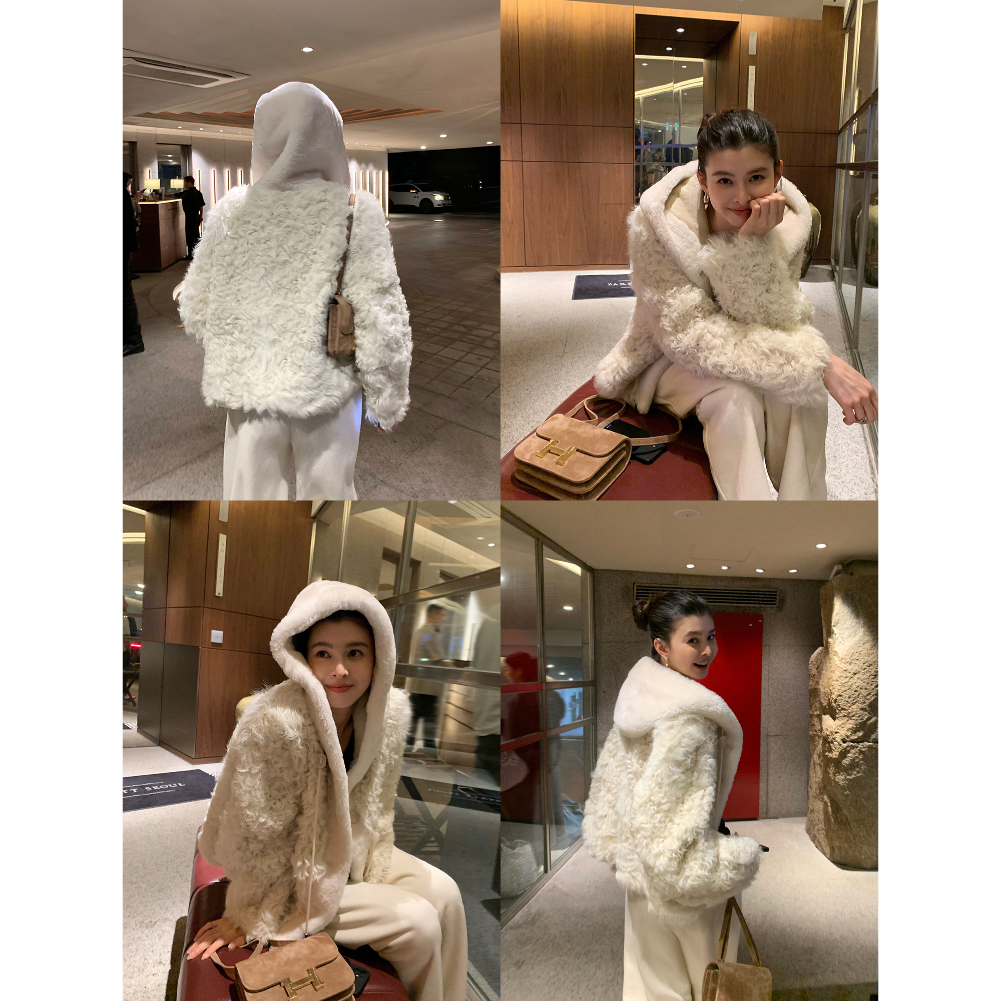 【pusumede 新品8折】顶流千金|羊毛皮草外套皮毛一体毛绒绒大衣