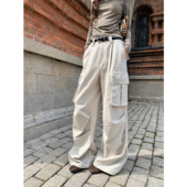 口碑具象 女立体廓形宽松休闲裤 美式 pusumede 多口袋工装 裤 阔腿裤