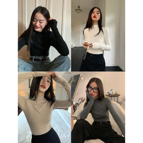 半高领打底针织衫女气质