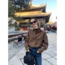 pusumede复古磨毛格子衬衫 衬衣设计感叠穿上衣 女外穿宽松休闲长袖