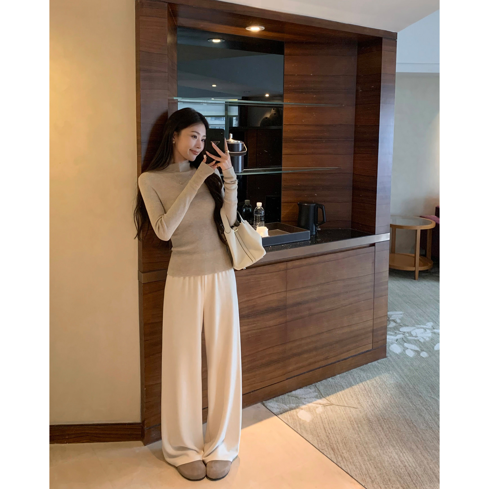 pusumede 浅日漫行 高级感宽松阔腿休闲裤女慵懒直筒垂坠拖地长裤,女装/女士精品,休闲裤,淘宝优惠券,粉丝福利购,淘宝优惠卷