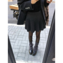 pusumede 高级a字毛呢百褶裙女气质显瘦防走光半身短裙 搭配帮手