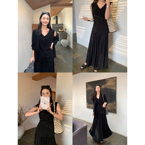 宽松针织开衫女休闲套装