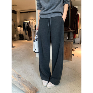 慵懒长裤 pusumede 女松弛感阔腿裤 宽松直筒垂感休闲裤 全勤单品