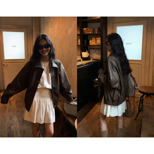 复古PU皮衣外套女秋季韩版夹克