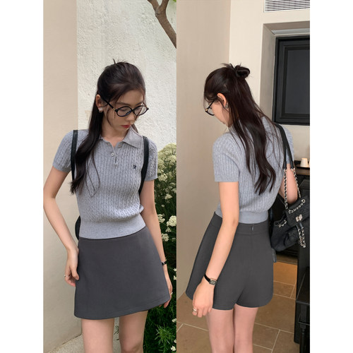 黑色a字半身裙女高腰裙裤