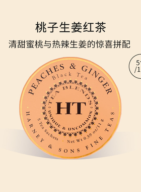 Harney Sons哈尼桑尔丝进口桃子生姜红茶茶包伴手礼玲珑盒11g/5包