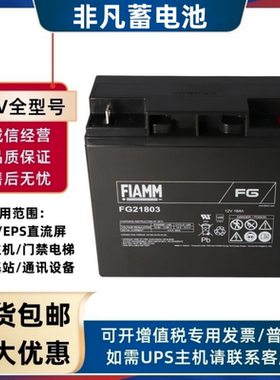 FIAMM非凡蓄电池FG21803免维护12V18AH UPSEPS通讯消防电力直流屏