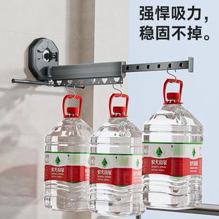 盘吸折叠衣晾架架伸缩晾衣免打孔飘窗晒衣台神杆器室内阳隐形家用