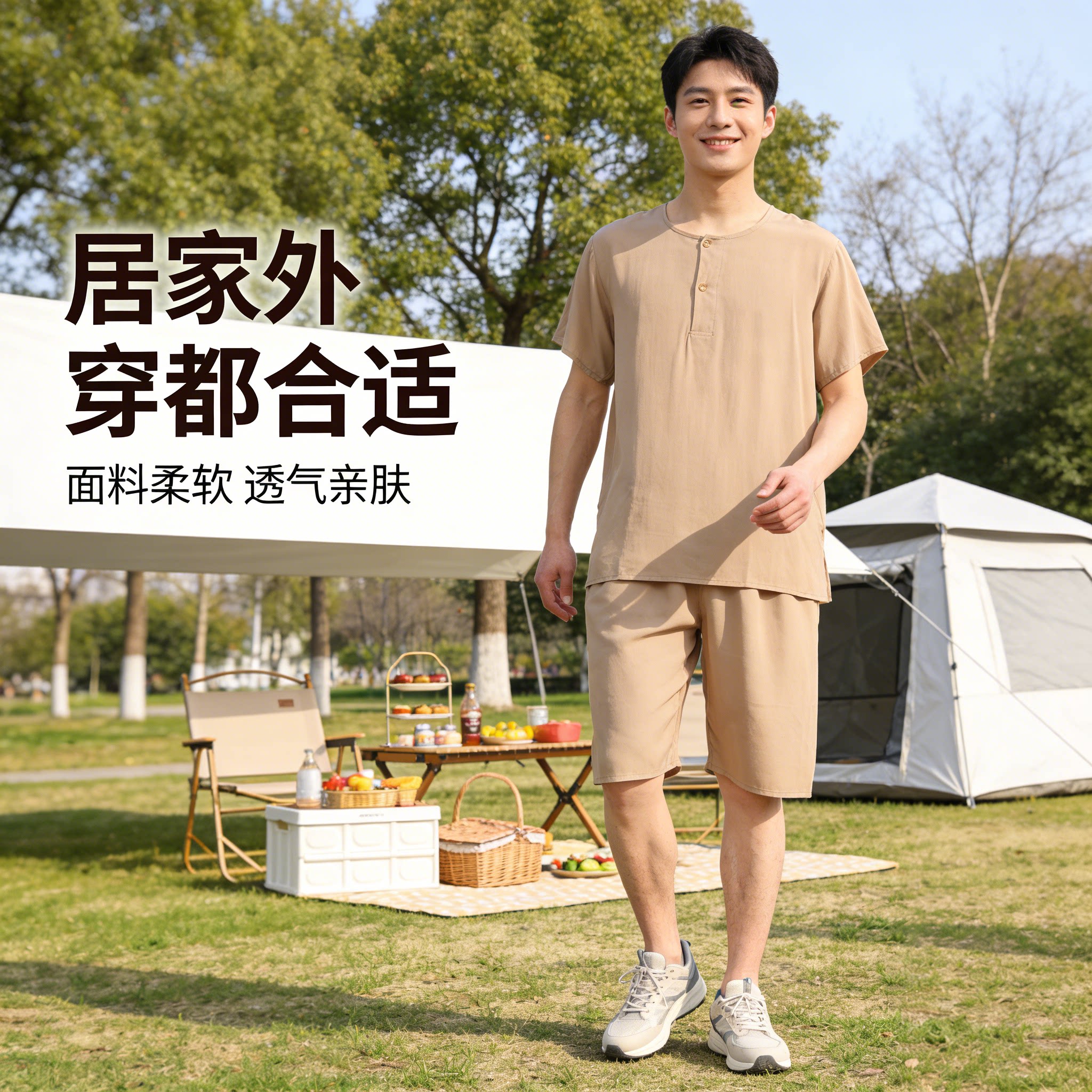 棉绸睡衣男夏季薄款加肥