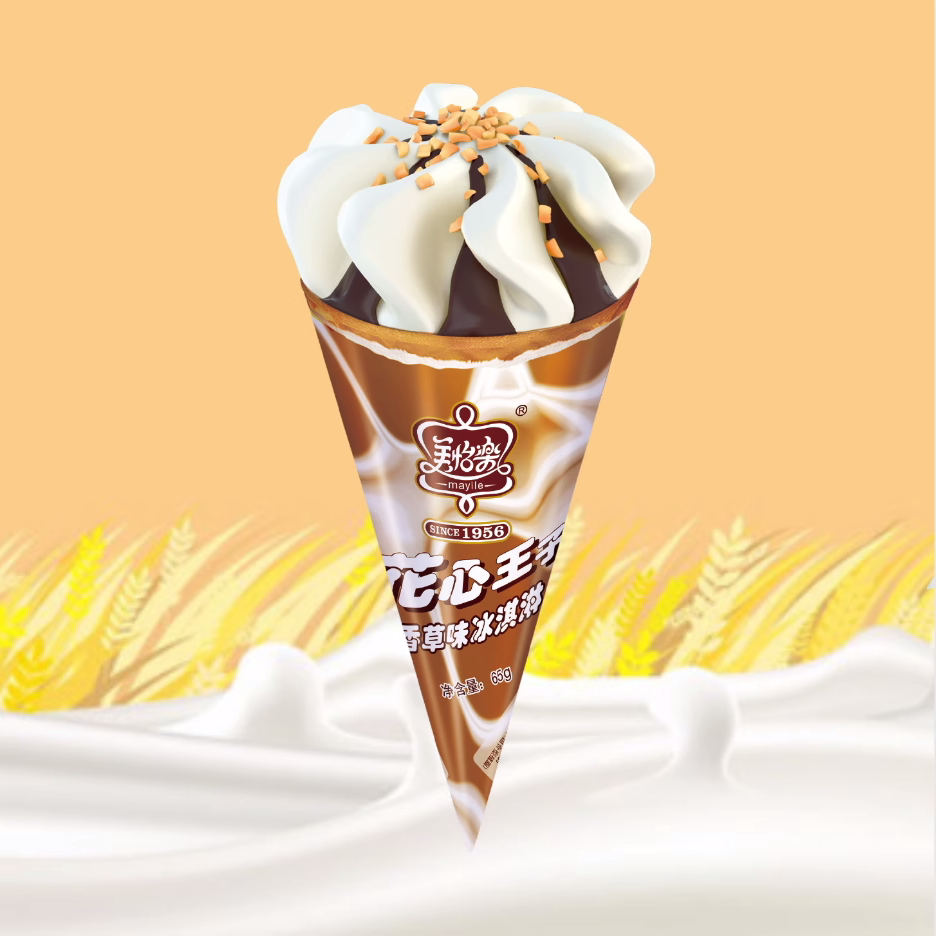 美怡乐花心王子香草味蛋筒冰淇淋香芋味旦筒巧克力味雪糕甜筒冰激