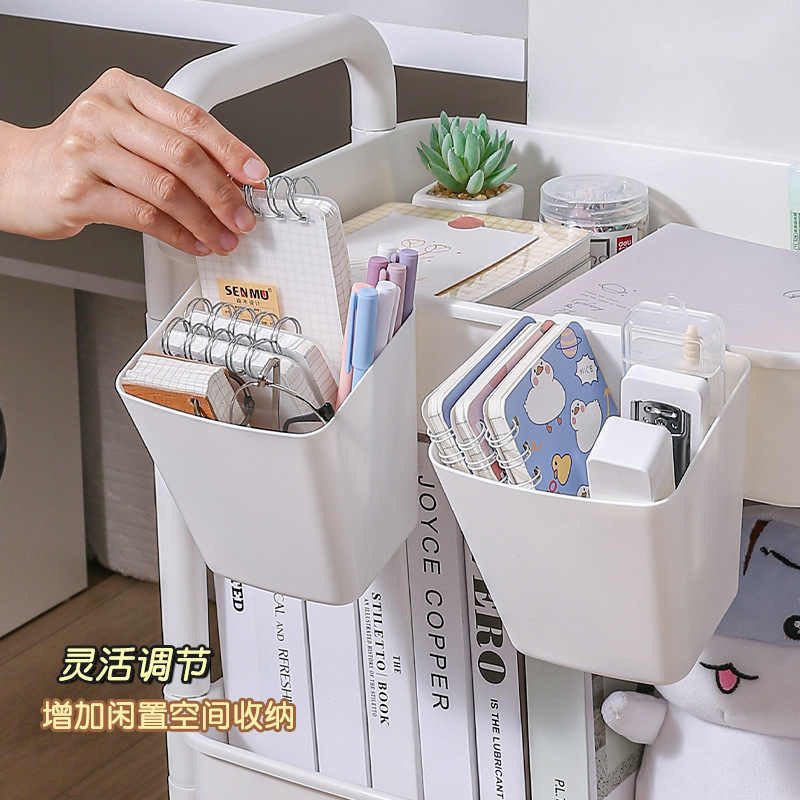 小挂篮推车收纳篮家用床边宿舍挂桶桌面笔筒篮子可挂式收纳筐挂筒