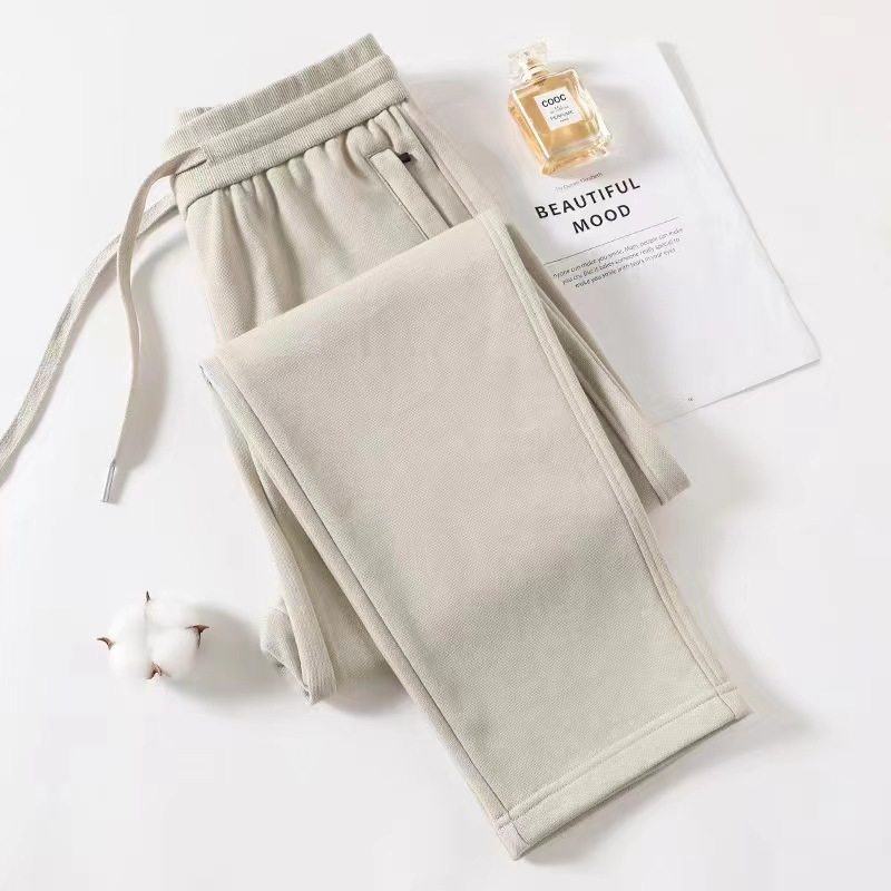 杏色纯棉运动裤女2025新款休闲女裤女式春秋高腰运动裤子秋冬卫裤 - 尚美休闲服饰壹店出品