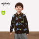 男女童24冬季 松软绵羊毛 woobaby儿童针织开衫 新提花V领外套上衣