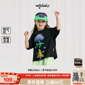 新品 woobaby儿童短袖 T恤男女童25夏季 桉树凉感防蚊防叮咬轻凉上衣