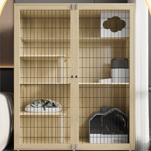 定制猫别墅实木猫窝猫屋猫笼子