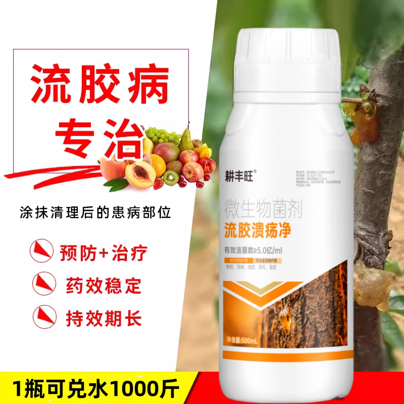 果树流胶病专用药杏子李子桃树穿孔溃疡疮痂病果树流胶一喷净农用