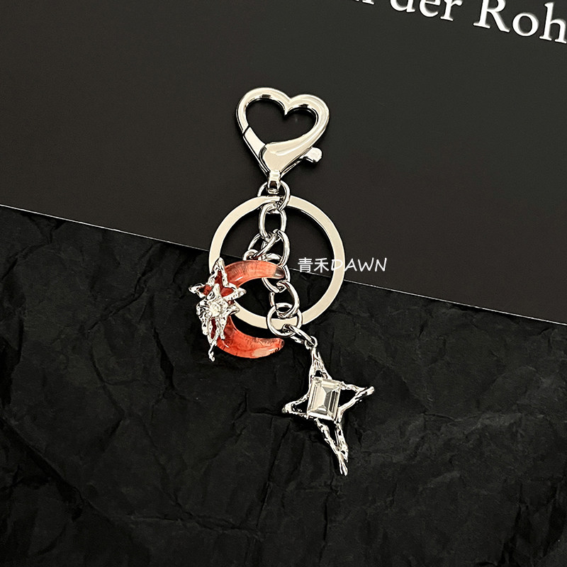 青禾原创ins风血月钥匙扣甜酷辣妹挂件女生书包高级感包包配饰品,节庆用品/礼品,钥匙扣,淘宝优惠券,粉丝福利购,淘宝优惠卷