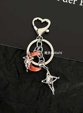 青禾原创ins风血月钥匙扣甜酷辣妹挂件女生书包高级感包包配饰品