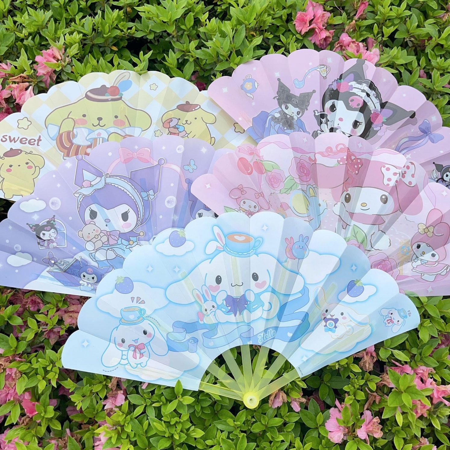 库洛米扇子儿童女孩美乐蒂三丽鸥玉桂狗夏天耐用古风迷你国风折叠