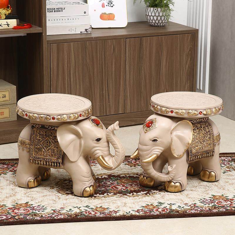 大象摆件客厅电视柜旁落地装饰品入门换鞋凳摆设开业乔迁新居送礼,家居饰品,落地摆件,淘宝优惠券,粉丝福利购,淘宝优惠卷