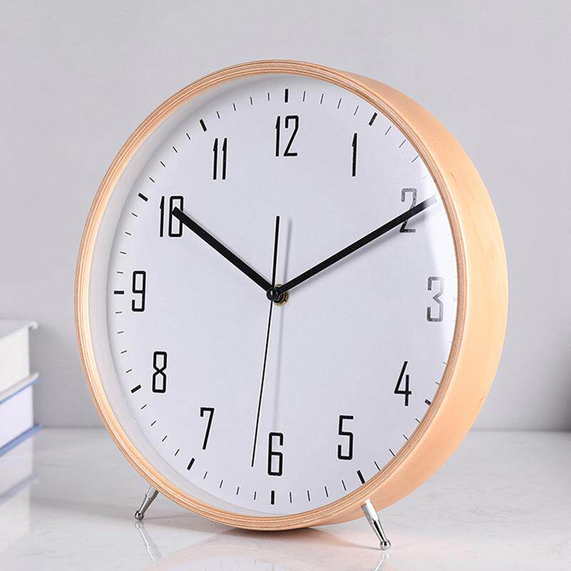 现代简约实木座钟客厅时尚桌面装饰钟表摆件家用静音台式摆钟时钟