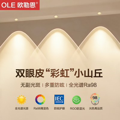 彩虹小山丘射灯嵌入式led家用