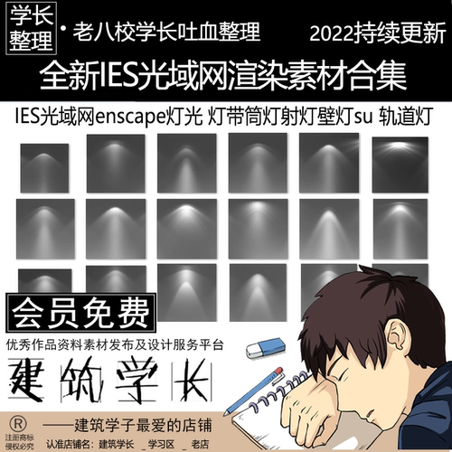 全新IES光域网渲染素材合集 enscape灯光灯带筒灯射灯壁灯轨道灯