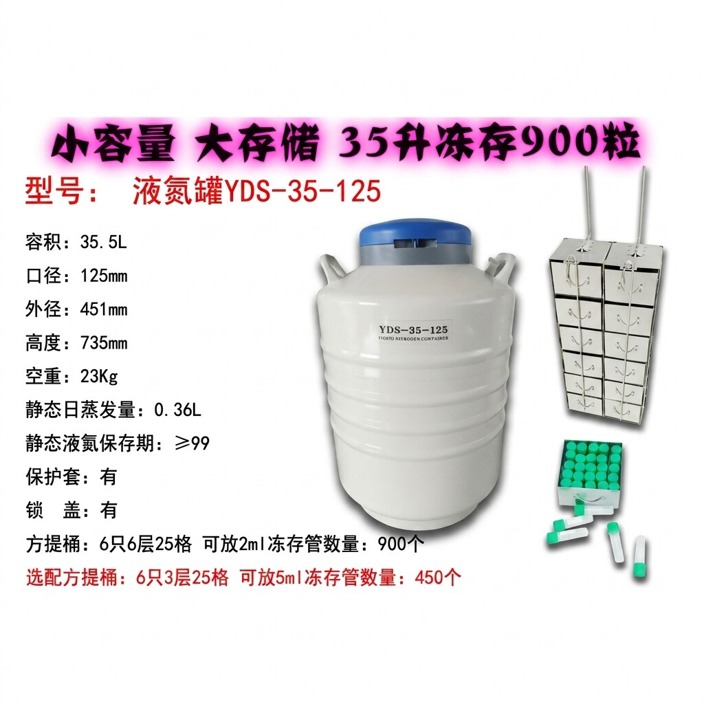 京仪百方液氮罐YDS35125提篮冻存