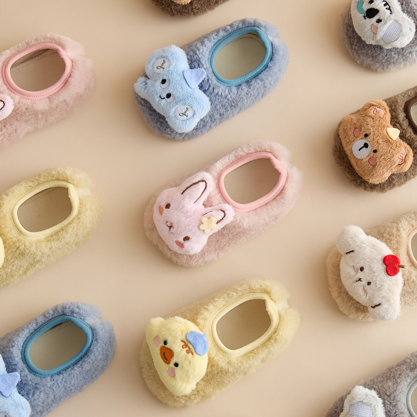 小石鱼保暖冬季防滑厚底地板鞋袜