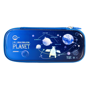 得力中国航天联名笔盒小学生文具盒男孩铅笔盒一二年级大容量简约儿童卡通文具袋多功能问苍穹EVA立体铅笔袋