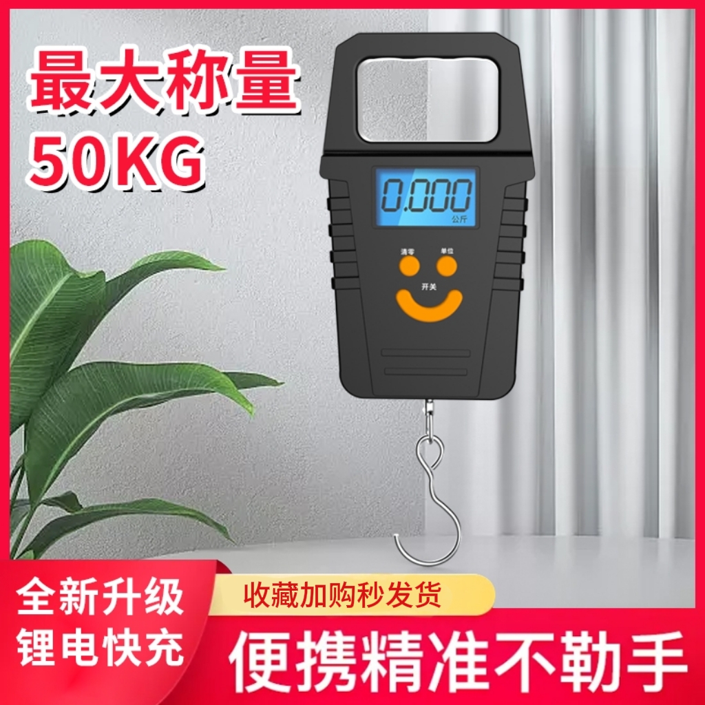 手提秤买菜防骗吊钩精准称重50公斤快递称迷你称钓鱼专用秤精准