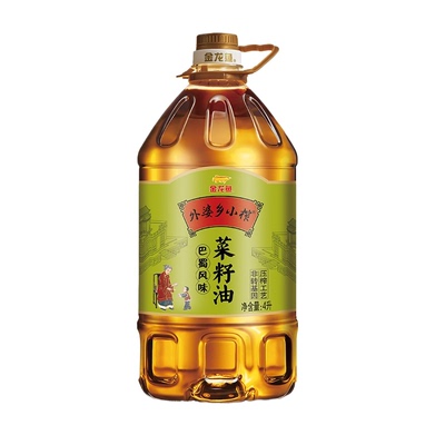 金龙鱼菜籽油 外婆乡小榨食用油4L巴蜀风味非转基因 物理压榨桶装