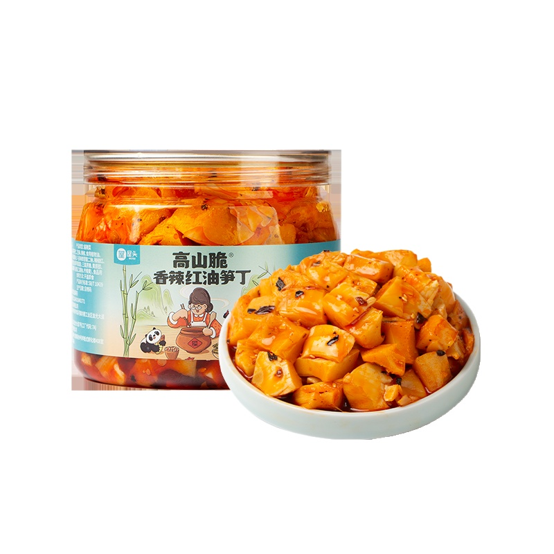 屋头高山脆香辣红油笋丁大罐下饭菜红油泡菜榨菜咸菜酱菜爽脆四川